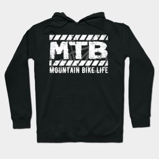 Mountain Bike Gear Cycle Accessories Distressed Graphic MTB Hoodie